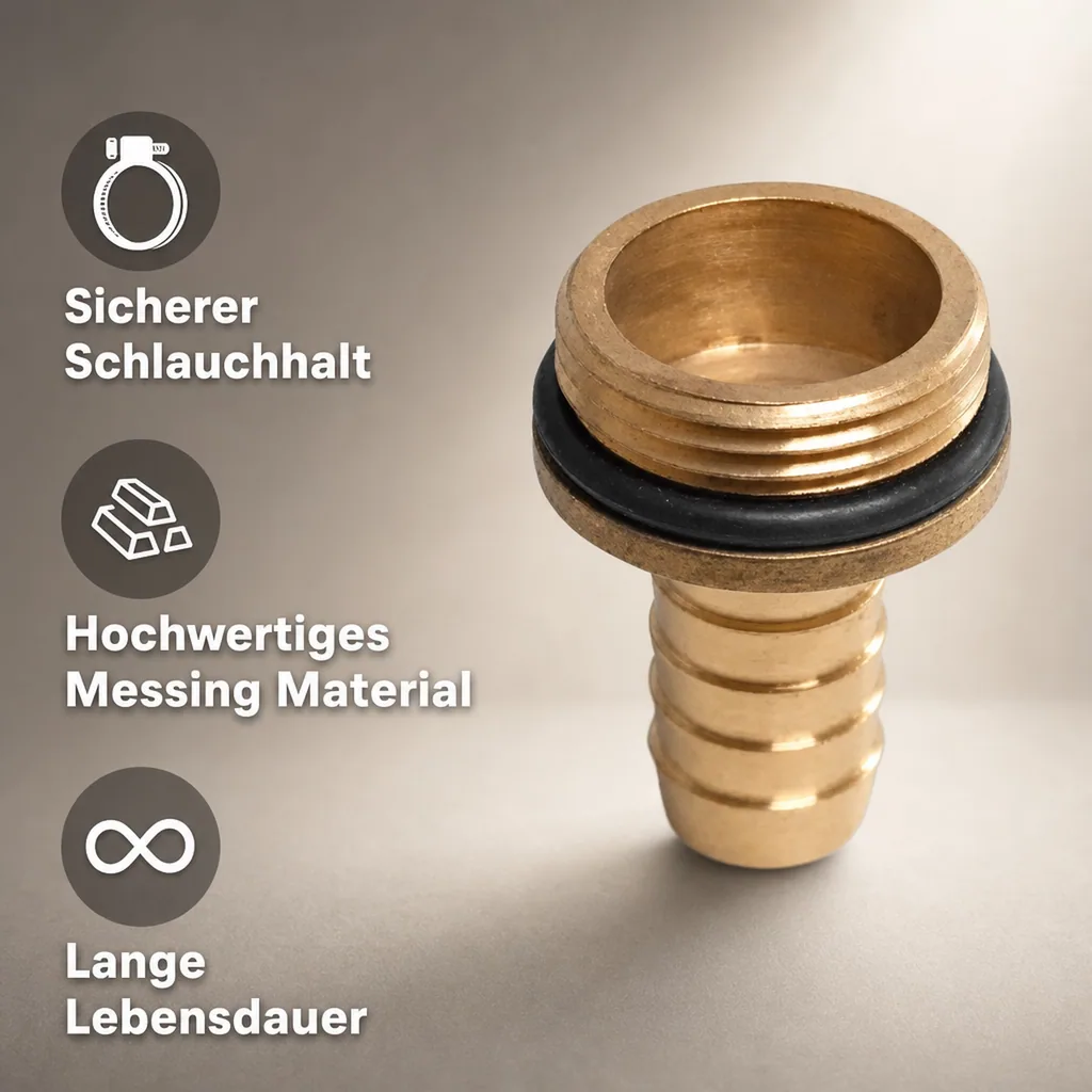 Messing Schlauchtülle mit O-Ring 3/4" AG 20 mm