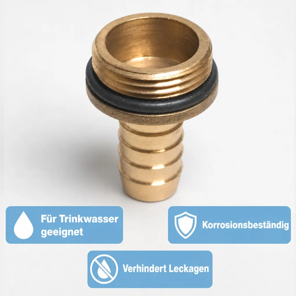 Messing Schlauchtülle mit O-Ring 3/4" AG 20 mm