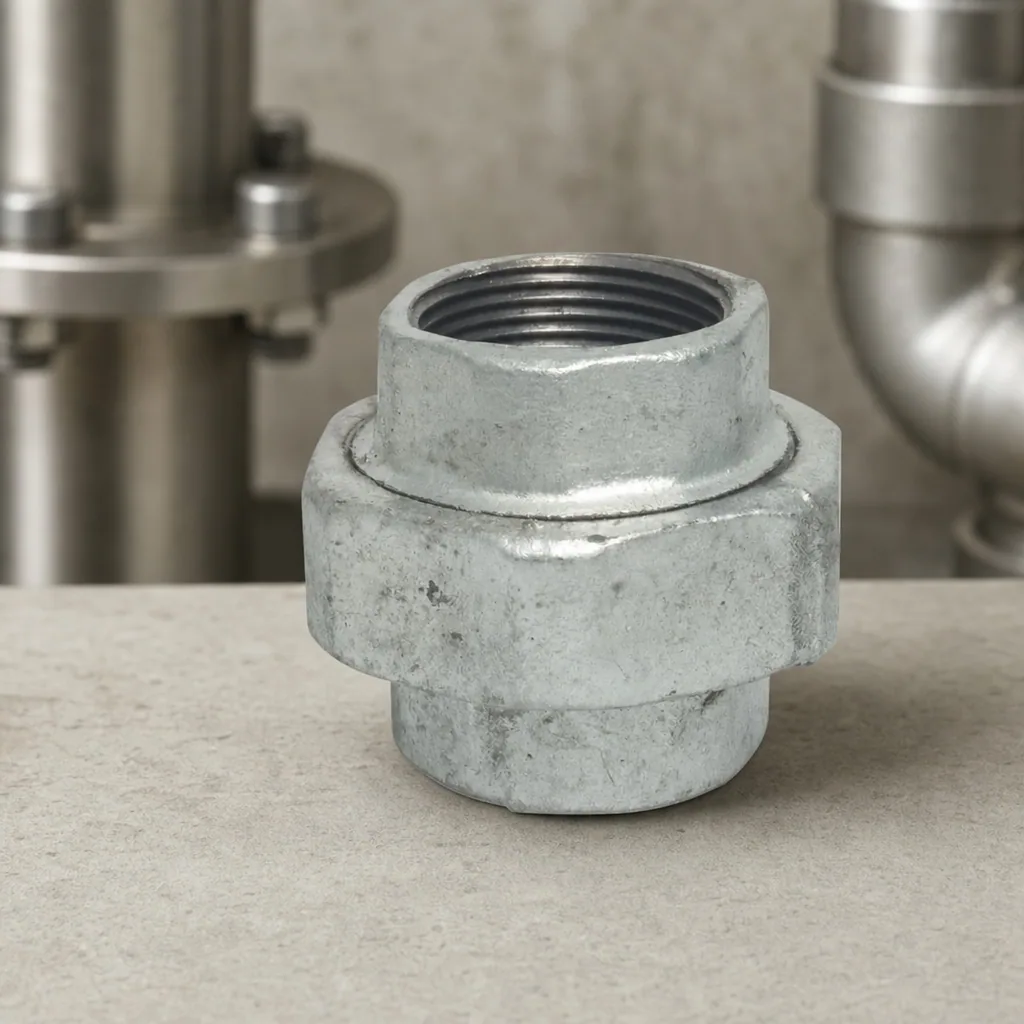 Gewindefitting Temperguss Verschraubung Typ Flach 1 1/2" IG x 1 1/2" IG