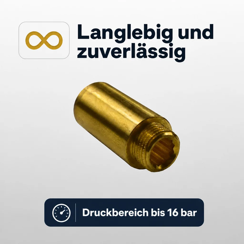 Messingfitting, Hahnverlängerung 3/4 Zoll, Gewindefitting