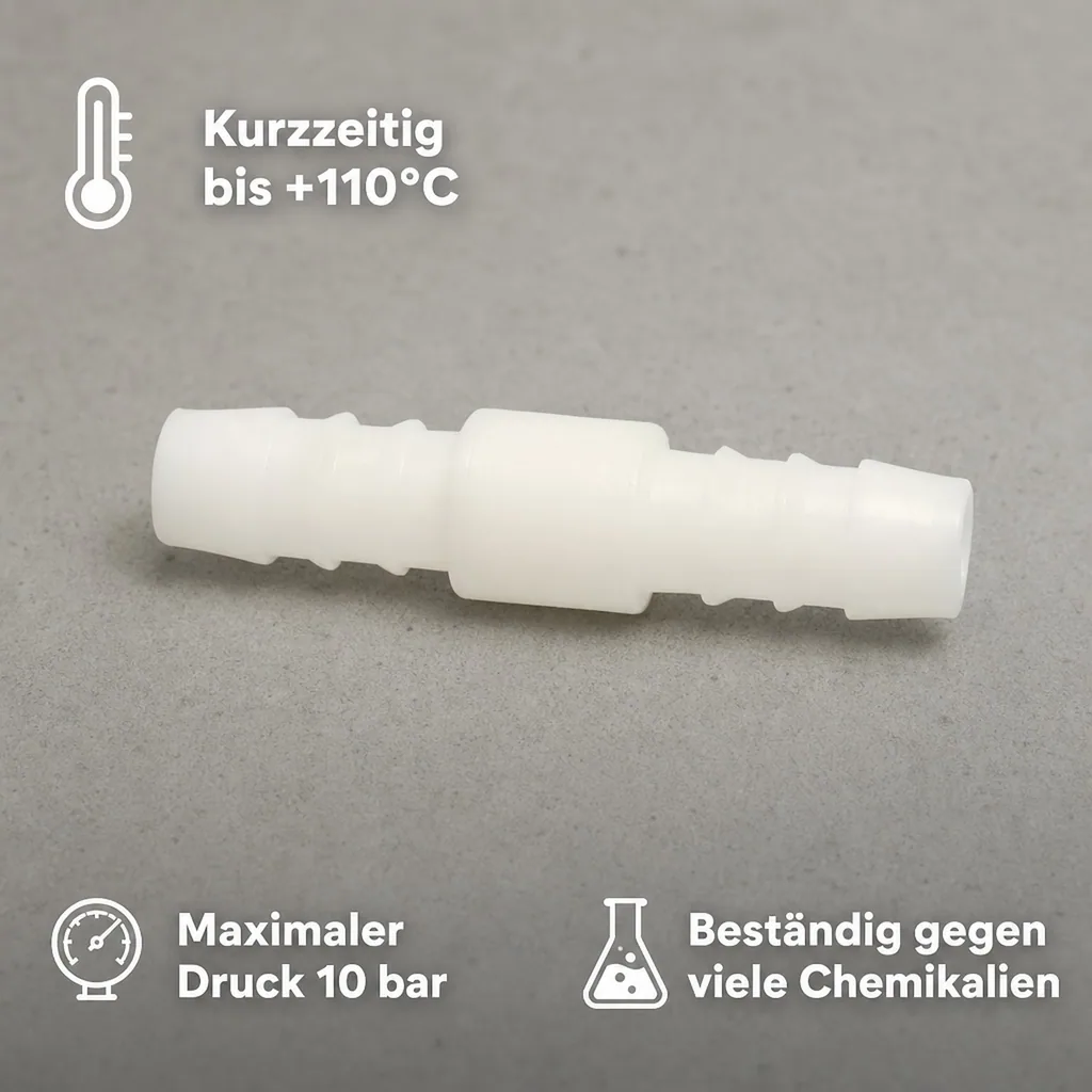 Schlauchverbinder 16mm, Kunststoff Tülle, Schlauchkupplung