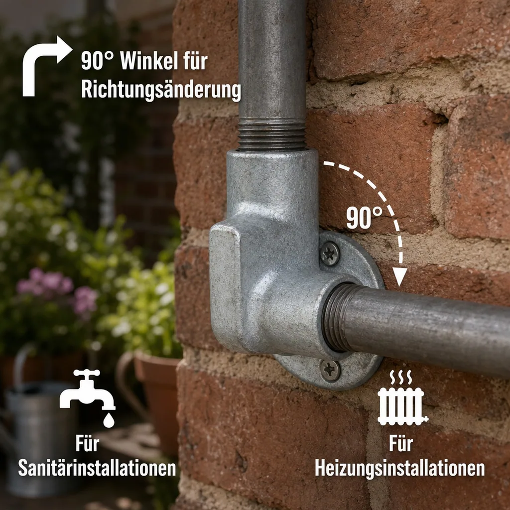 Gewindefitting Temperguss, Wandscheibe 90° 3/4" IG x 3/4" IG