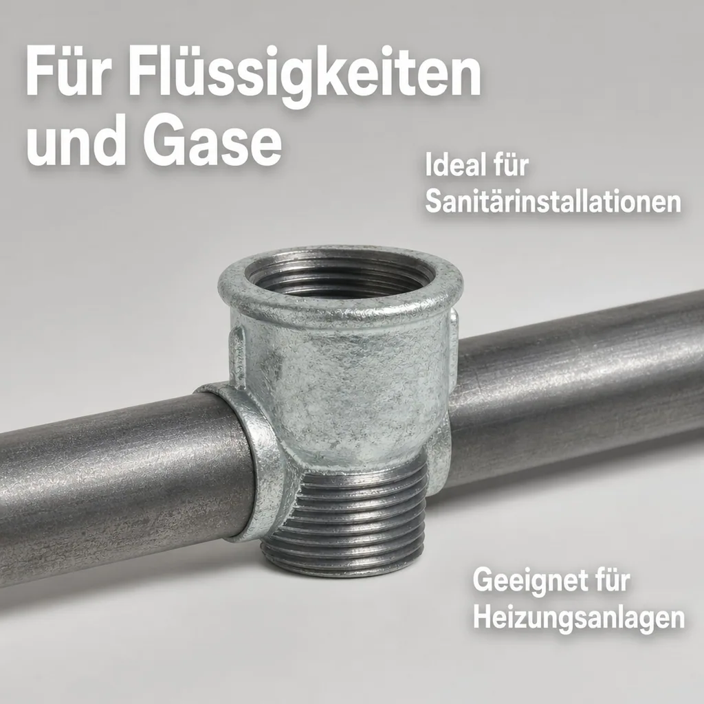 Gewindefitting Temperguss, Muffennippel 2 Zoll