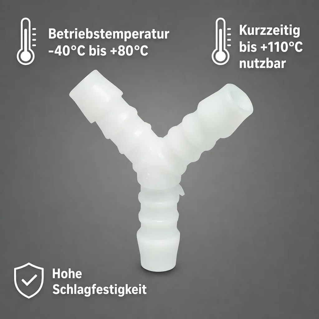 Schlauchverbinder Kunststoff Y-Stück 12 mm