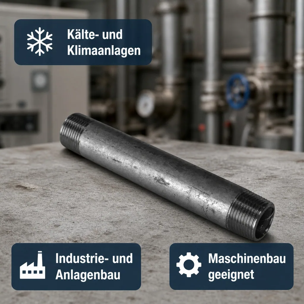 Gewindefitting Rohrnippel verzinkt 3/8" AG x 3/8" AG 150 mm