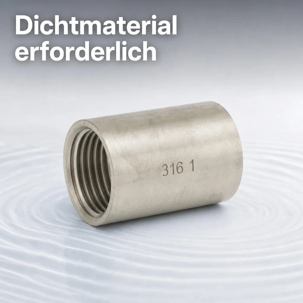 Gewindefitting Edelstahl Muffe 3/8" IG