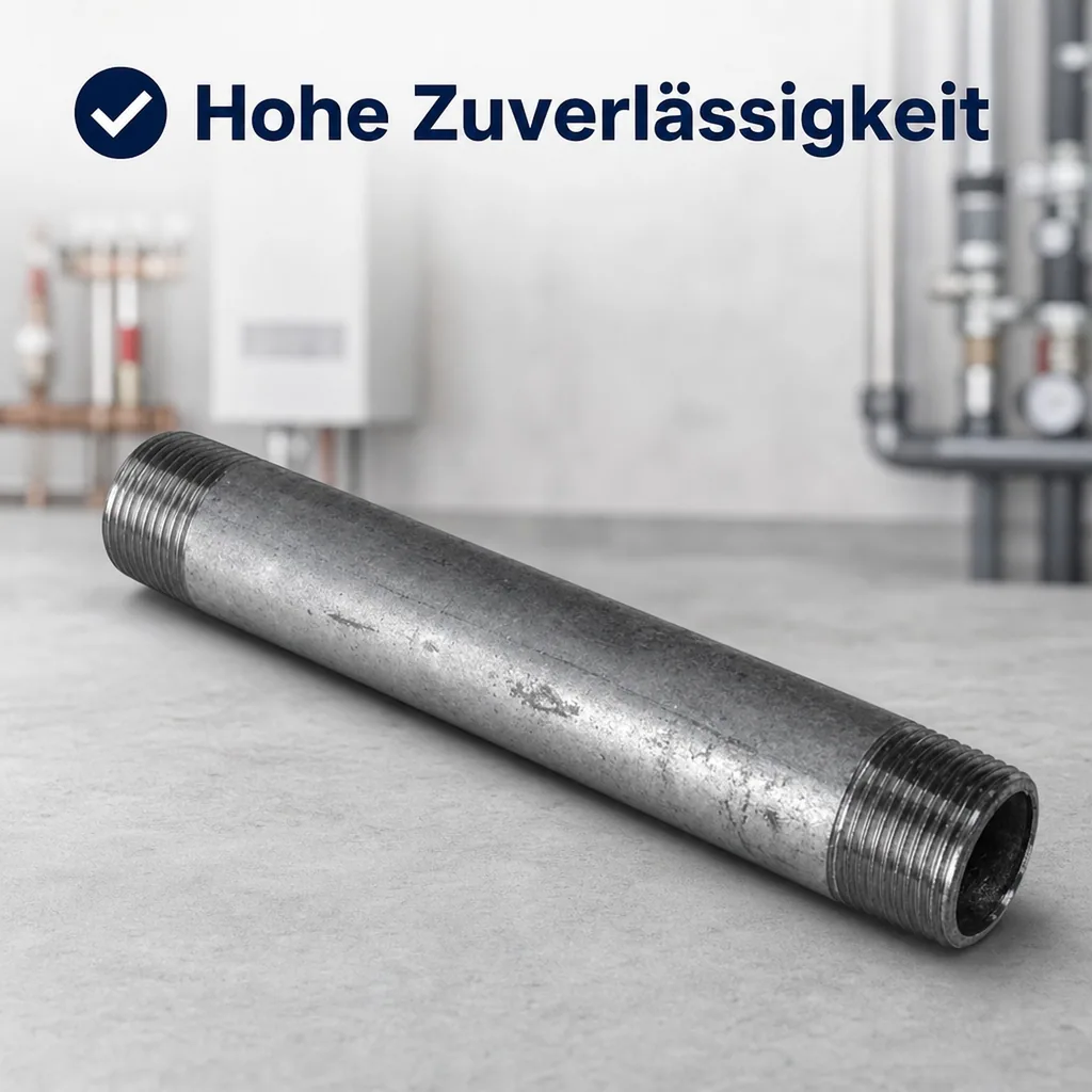 Rohrnippel verzinkt, Gewindefitting Stahl, 1/2 Zoll AG x AG 250 mm