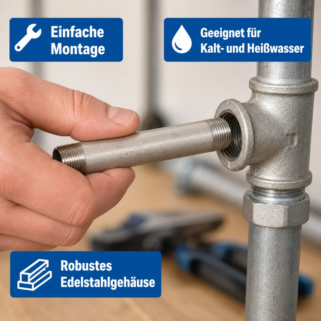 Edelstahl Rohrnippel, Gewindefitting, 1/2 Zoll AG, 100 mm