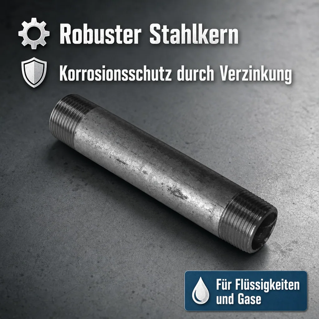 Gewindefitting Rohrnippel verzinkt 3/4" AG x 3/4" AG 120 mm