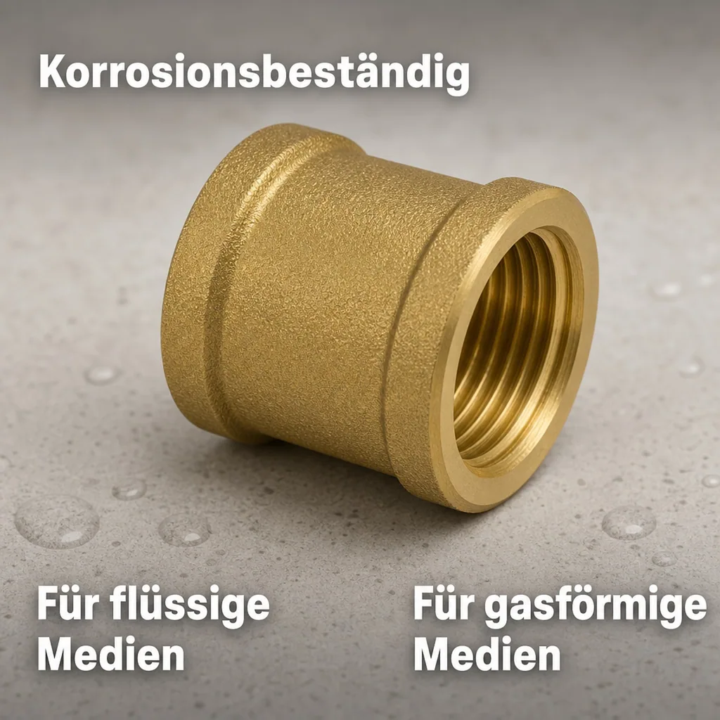 Messing Muffe, 1/2 Zoll, Gewindefitting Messing