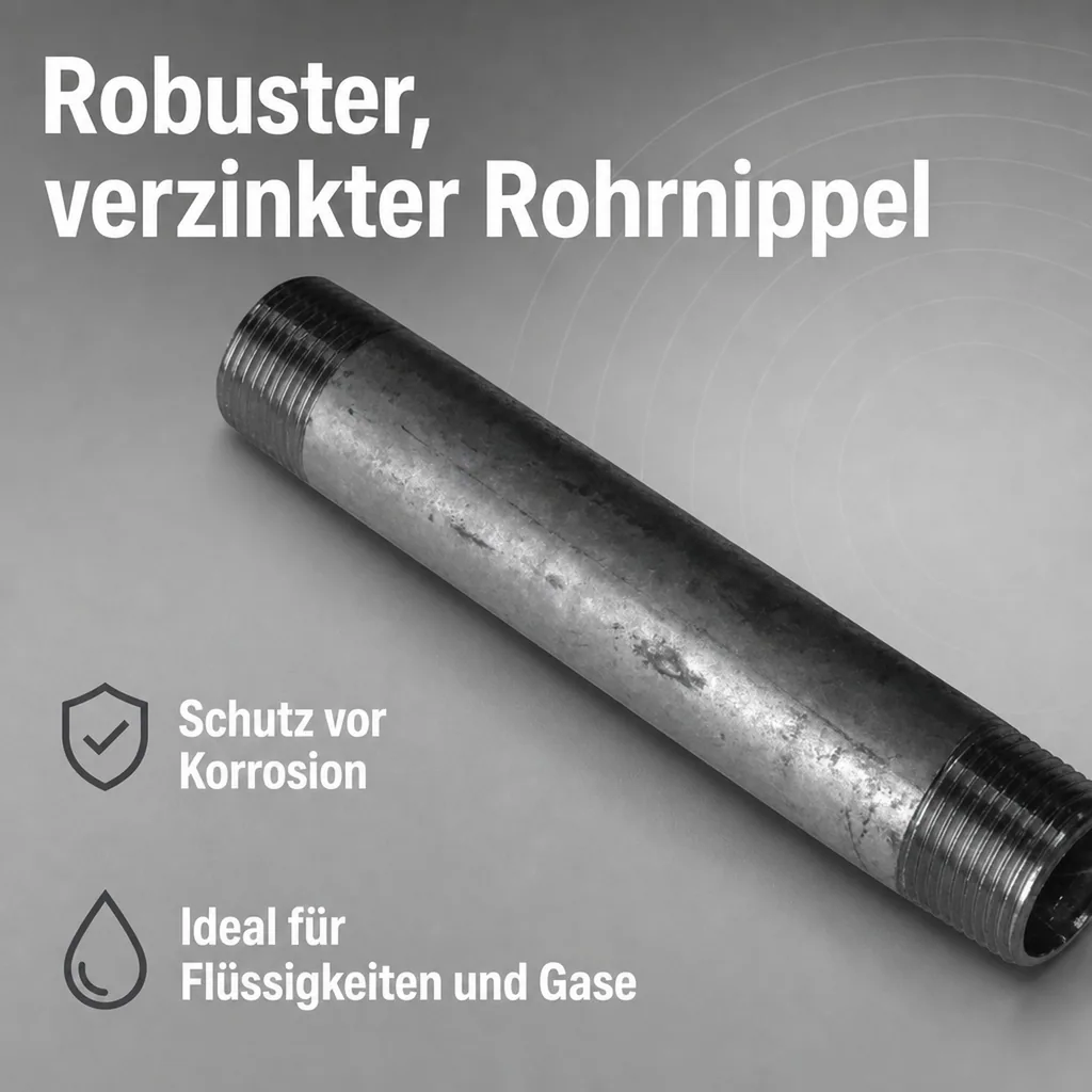 Rohrnippel verzinkt 1 1/4 Zoll, Gewindefitting, Stahl, 300mm