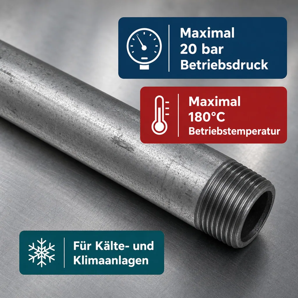 Gewindefitting Rohrnippel verzinkt 1 1/4" AG x 1 1/4" AG 200 mm
