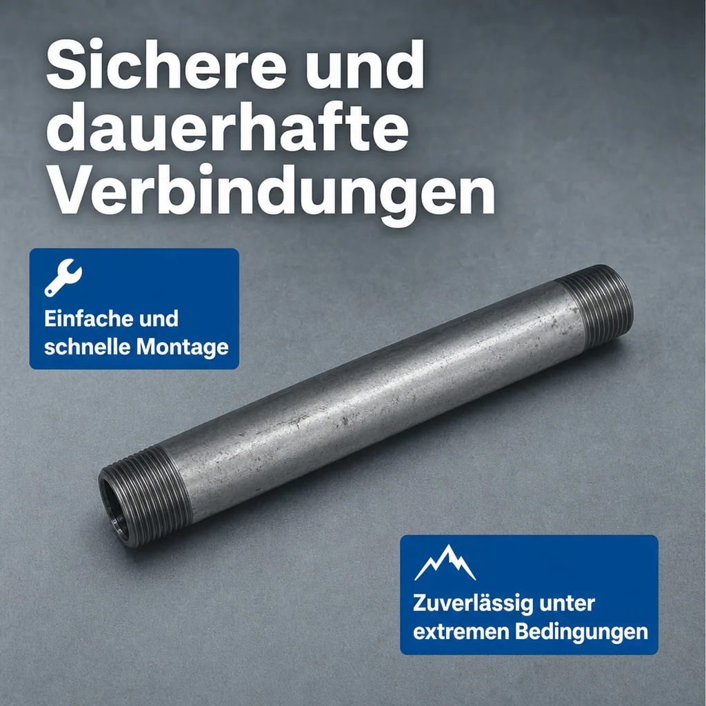 Gewindefitting Rohrnippel verzinkt 1 Zoll AG x 1 Zoll AG 500 mm