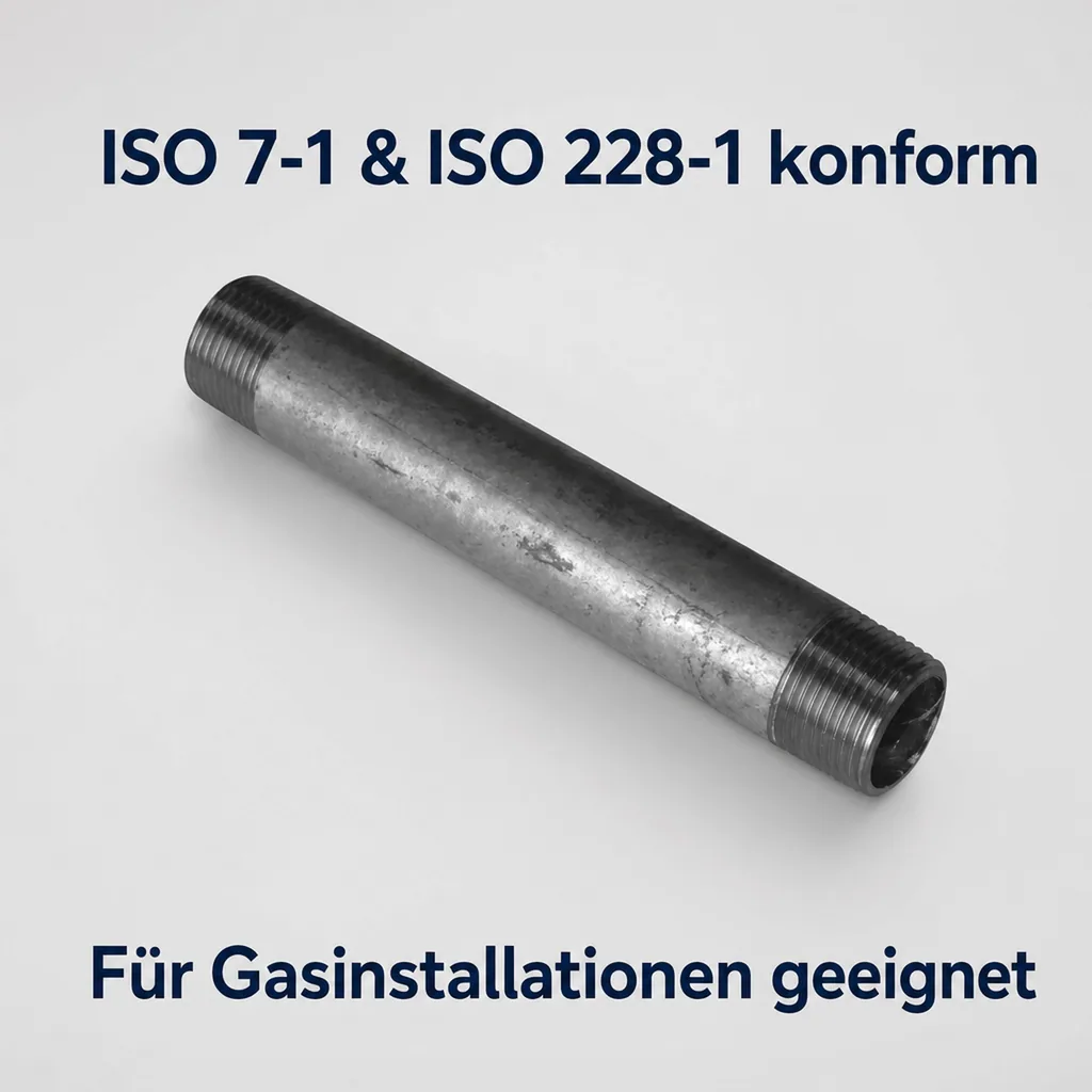 Gewindefitting Rohrnippel verzinkt 1 Zoll AG x 1 Zoll AG 500 mm