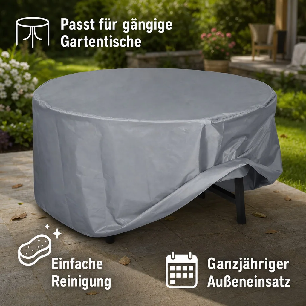 Schutzhülle Tisch, Gartentisch, Abdeckplane, 125x83 cm, wetterfest