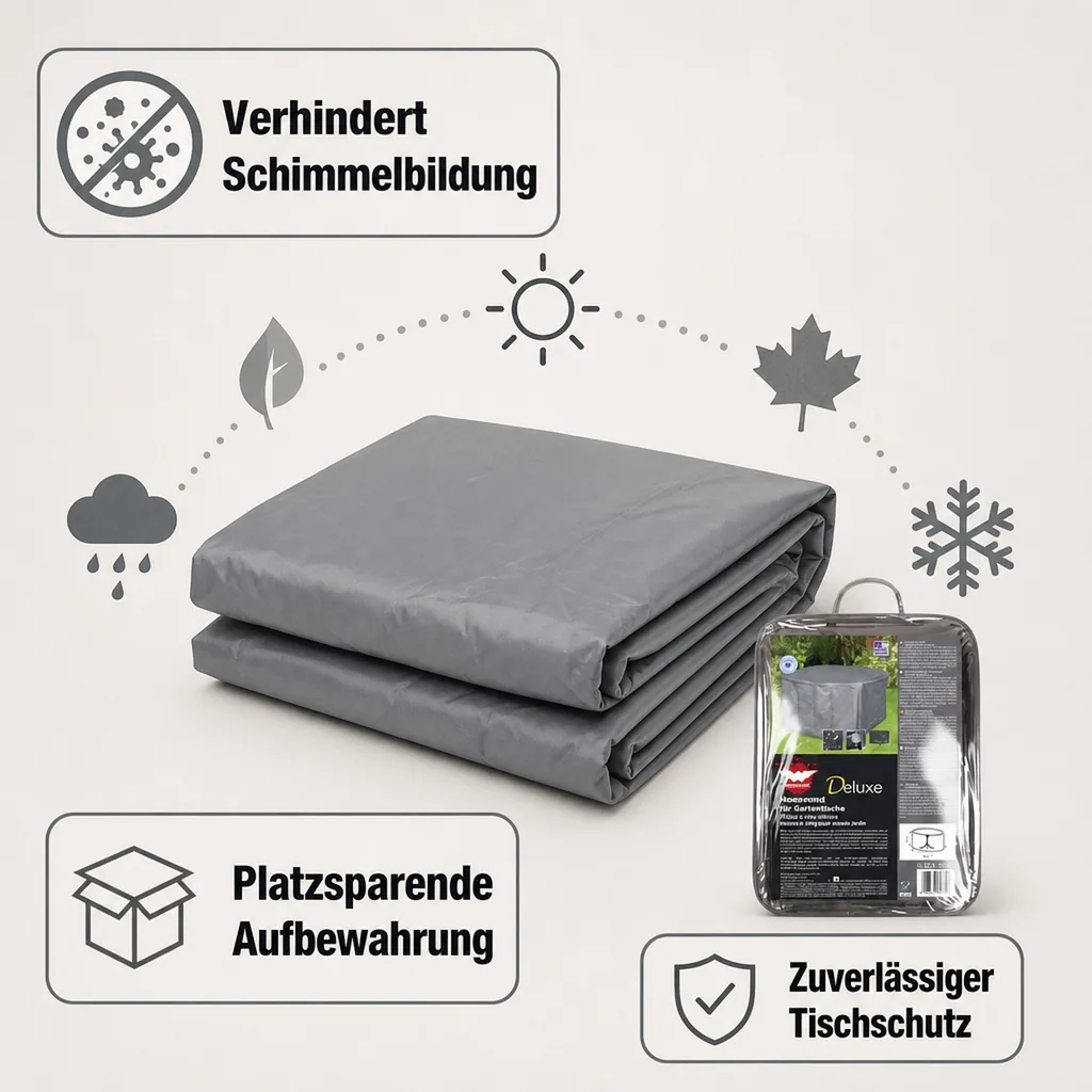 Schutzhülle Tisch, Gartentisch, Abdeckplane, 125x83 cm, wetterfest