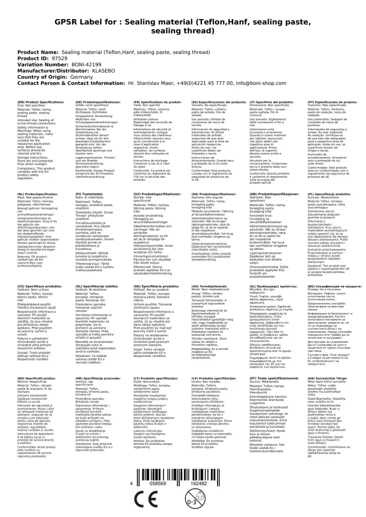 Dichtungsmaterial, Gewindedichtung, Rohrdichtung, Teflonband, Dichtfaden