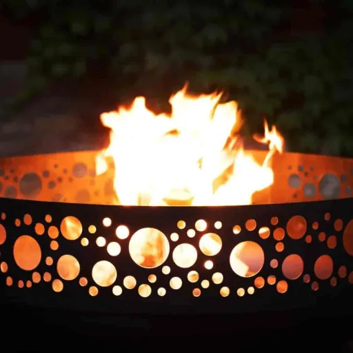Feuerschale 80 cm, Garten, aus Stahl, Feuerstelle Design