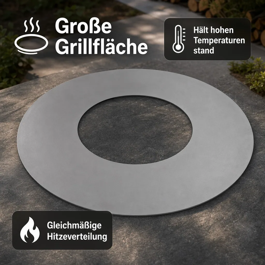 Grillplatte für Feuerschale, edelstahl, 82 cm