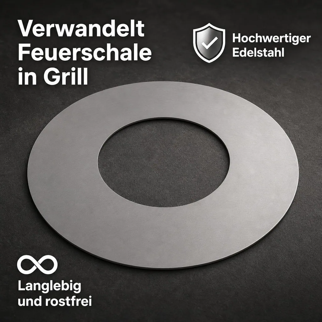 Grillplatte für Feuerschale, edelstahl, 82 cm