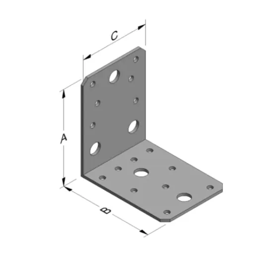 Winkelverbinder, Holzverbinder, 88 x 88 x 65 x 2,5 mm, verzinkt