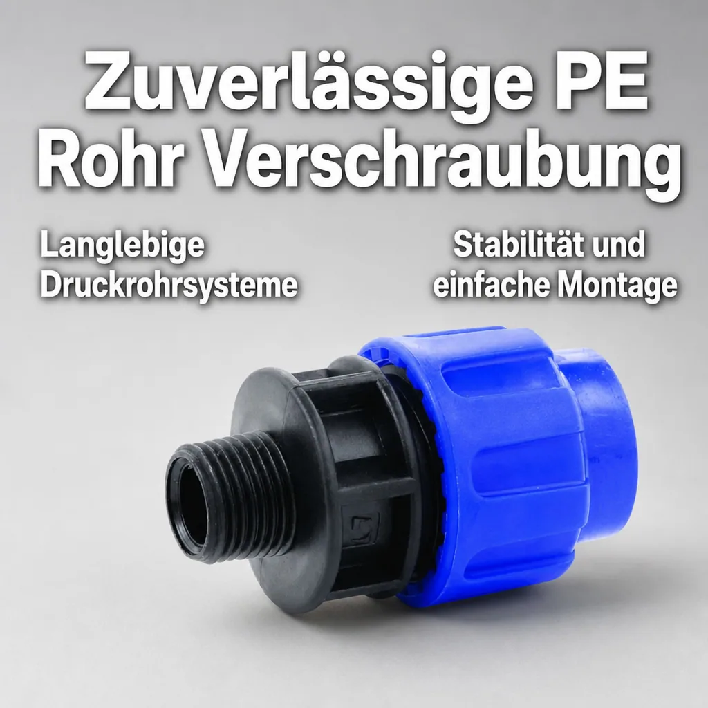 PE Rohr Verschraubung, PP PE, Kupplung 25 x 1" AG, Klemmfitting