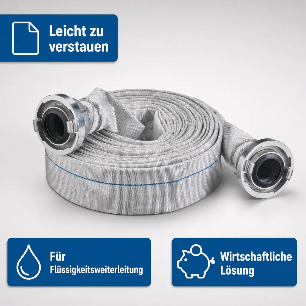 Industrieschlauch, Bauschlauch, 30 Meter, Druckschlauch, mit Storz Kupplung