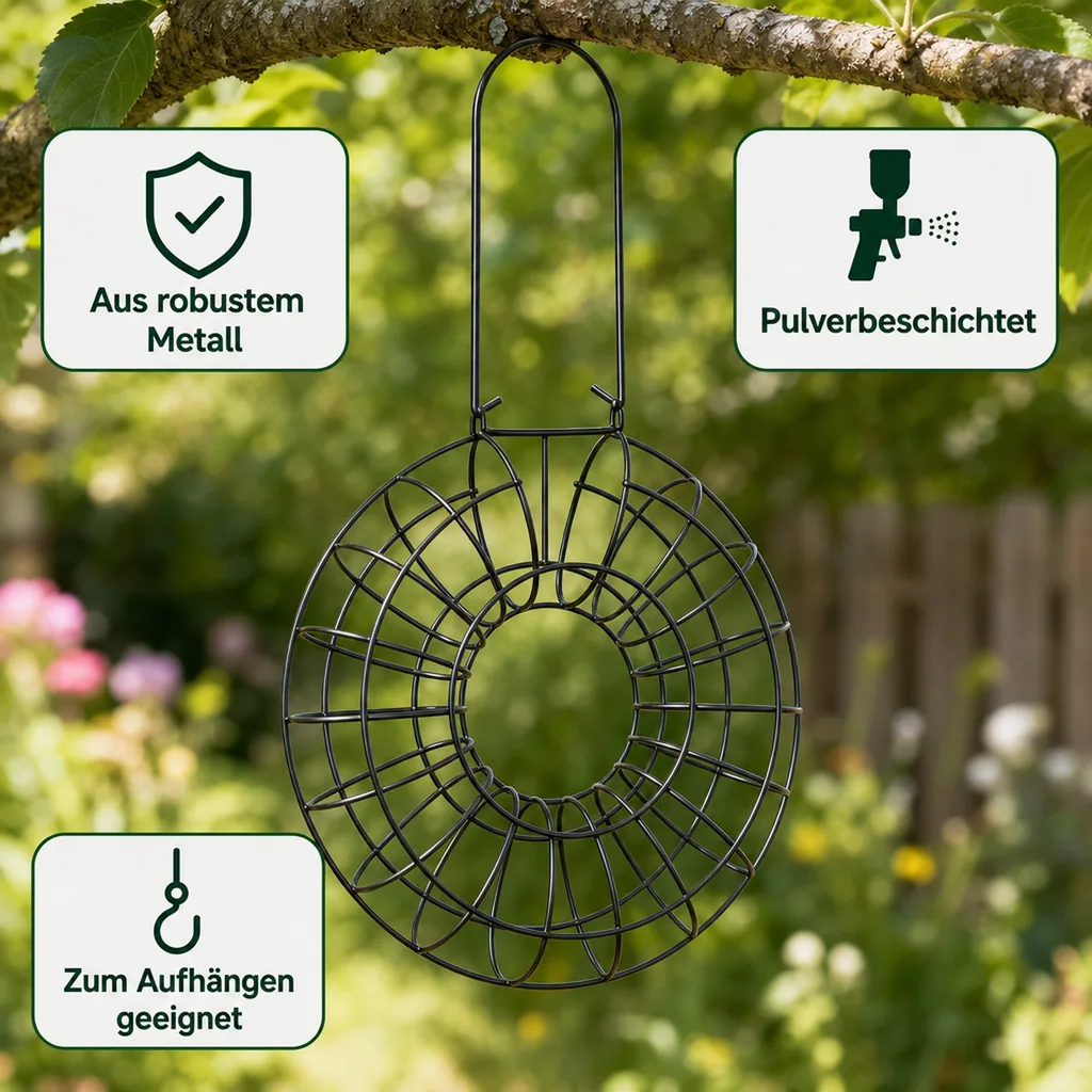 Meisenknödelhalter rund, für 8 Knödel, Metall, schwarz