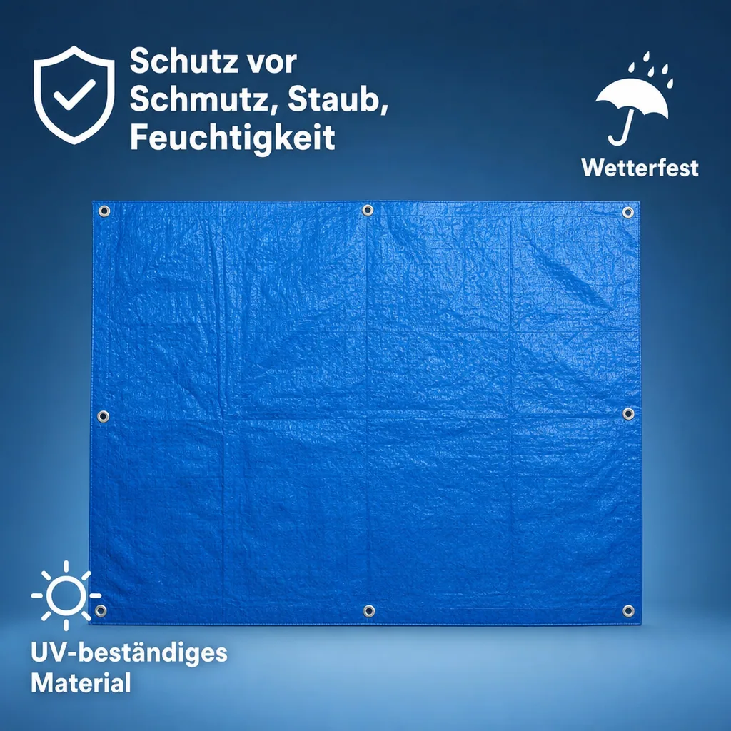 Gewebeplane, Abdeckplane 3x4 Meter, wasserdicht, reißfest