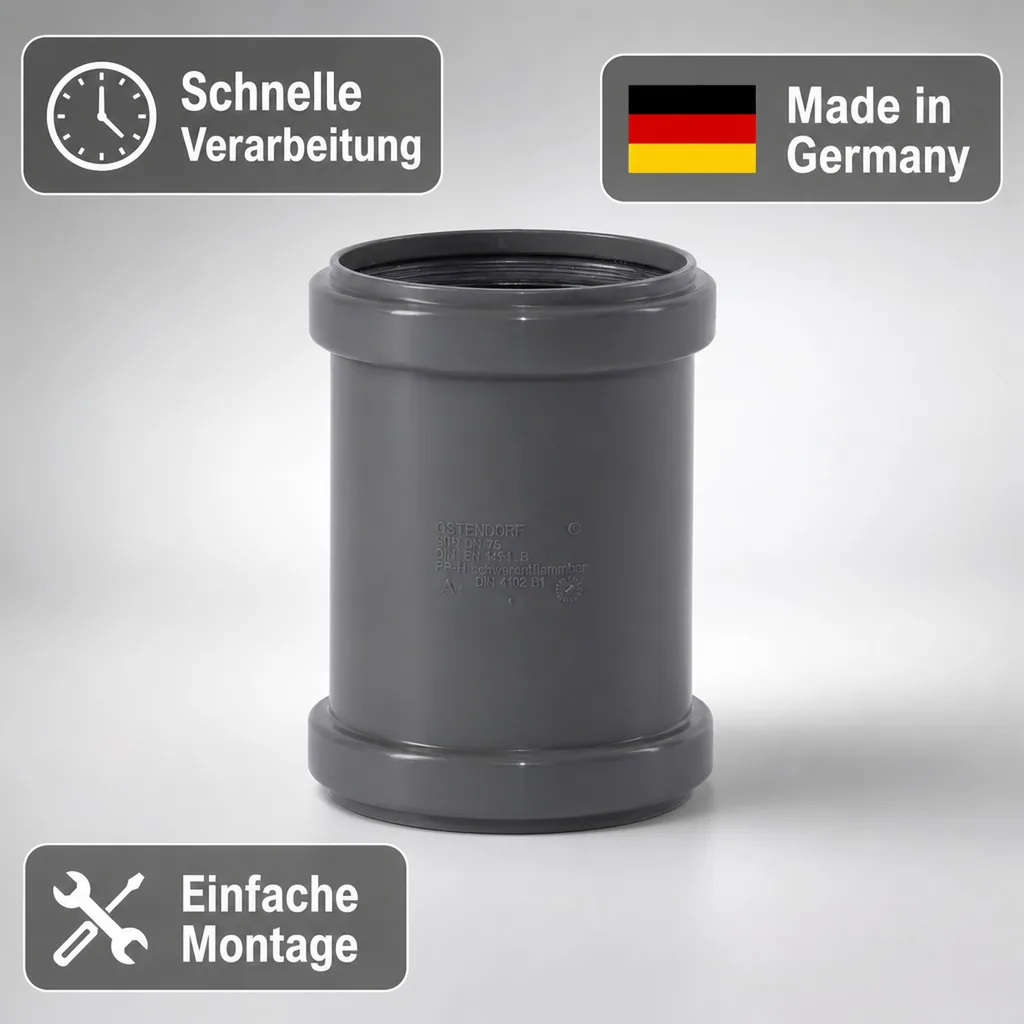 HTsafeU Überschiebmuffe DN/OD 75