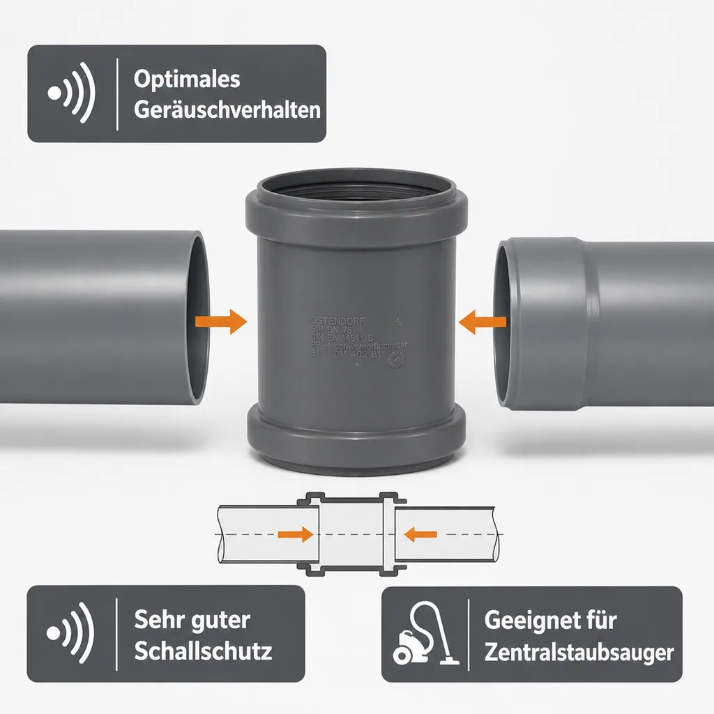HTsafeU Überschiebmuffe DN/OD 75