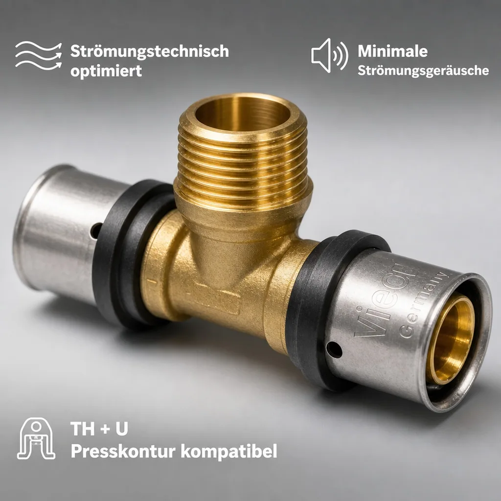 Pressfitting T-Stück 20 x 2 - 3/4" AG - 20 x 2