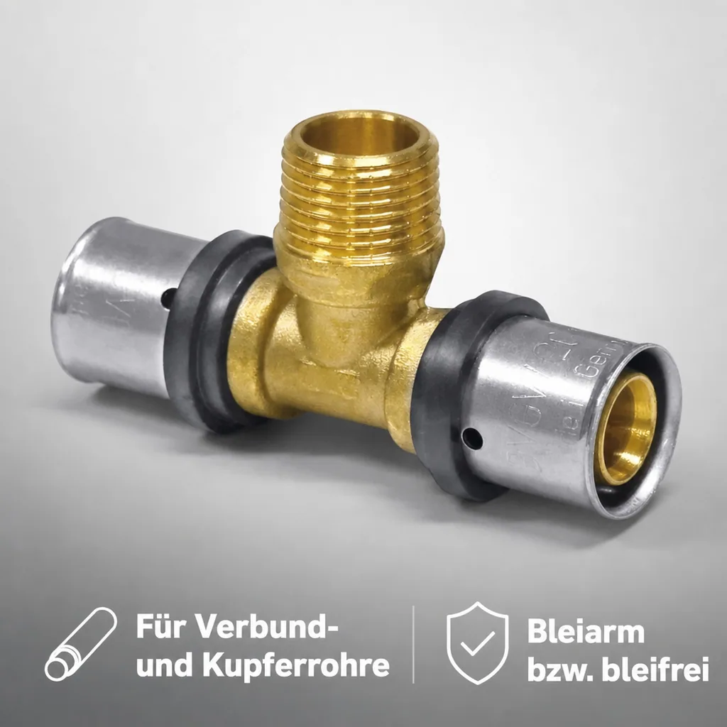 Pressfitting T-Stück 20 x 2 - 3/4" AG - 20 x 2