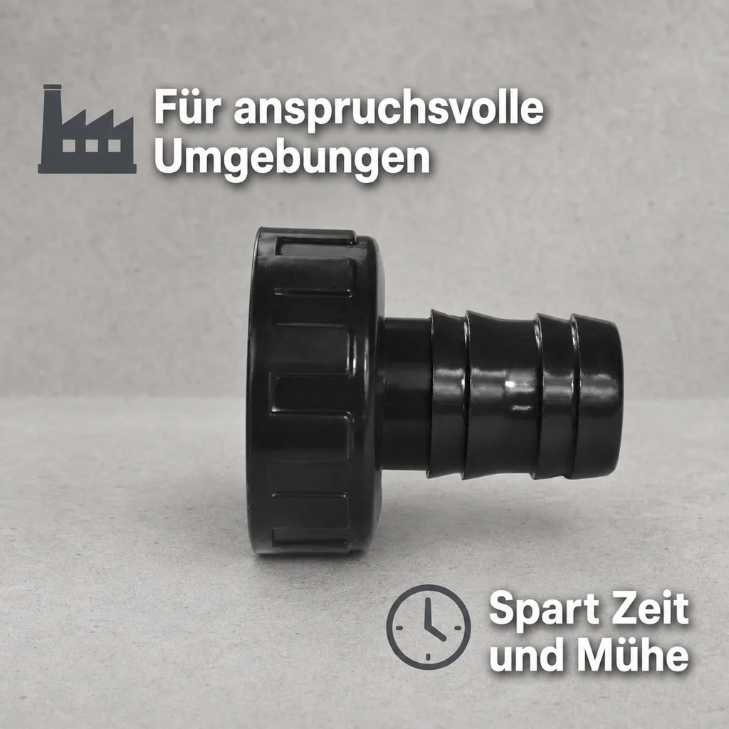 PVC Schlauchtülle, Überwurfmutter, 1 1/4 IG x 30 mm, PVC-U, chemikalienbeständig