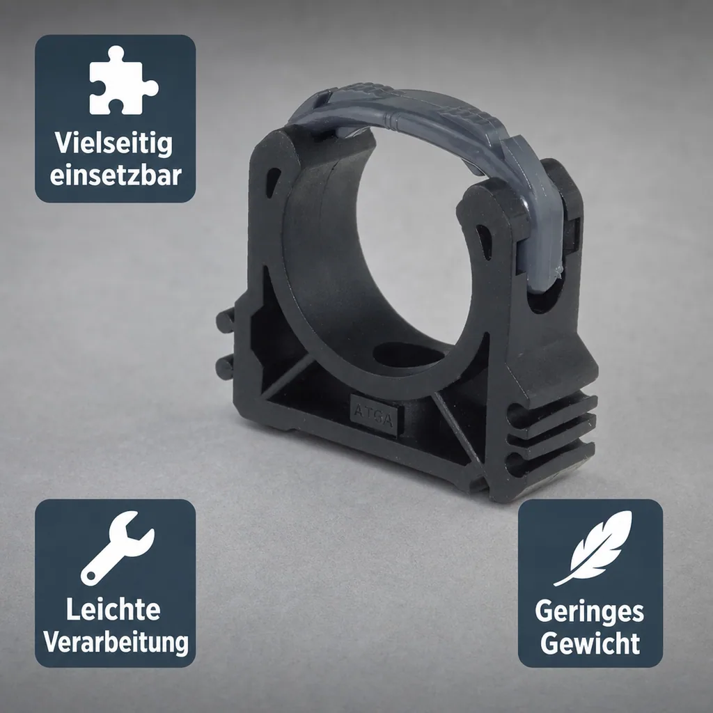 PVC Rohrklemme 40 mm, PVC-U, Rohrbefestigung für Teichbau und Aquaristik