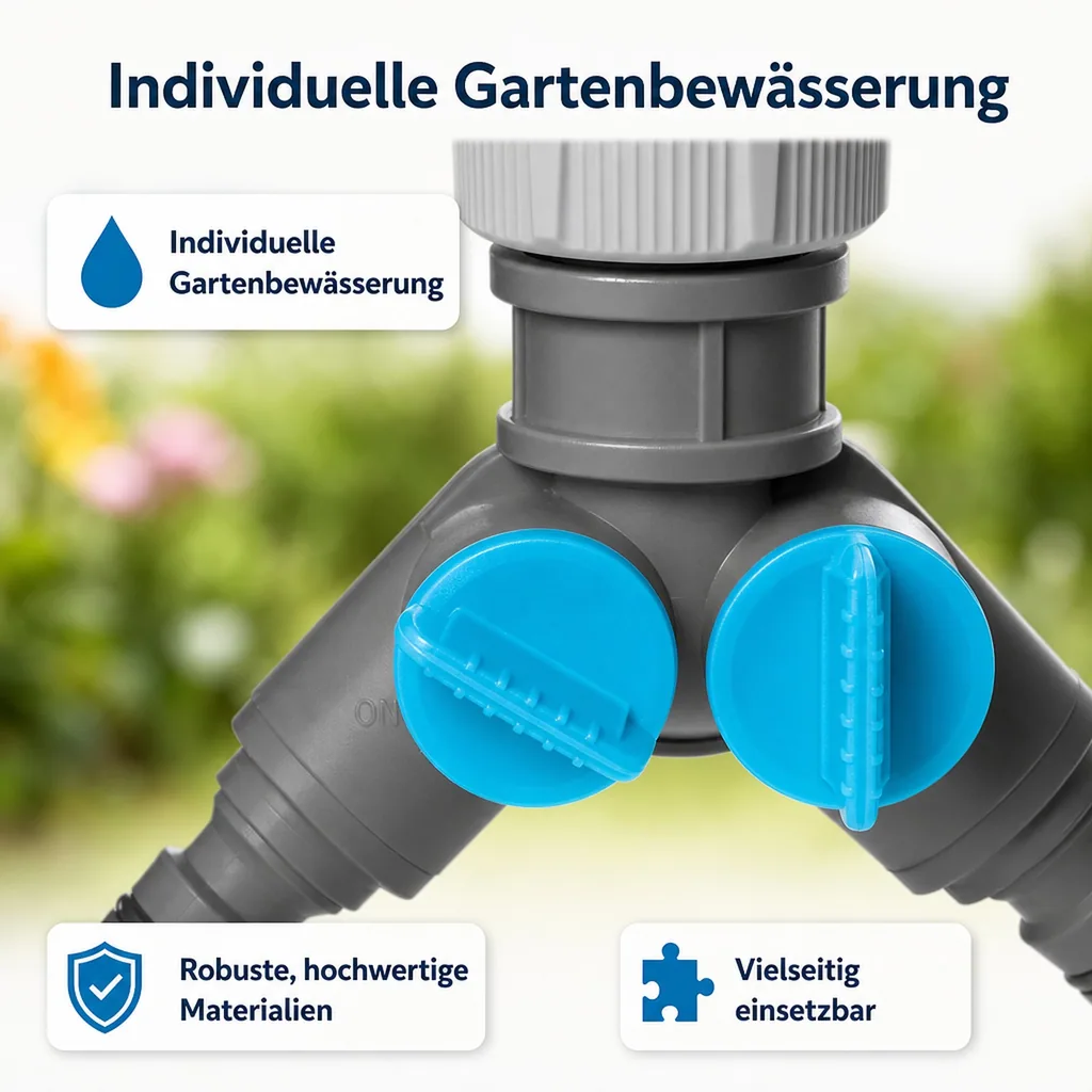 Garten Verteiler, 2 Wege Verteiler mit Absperrhahn