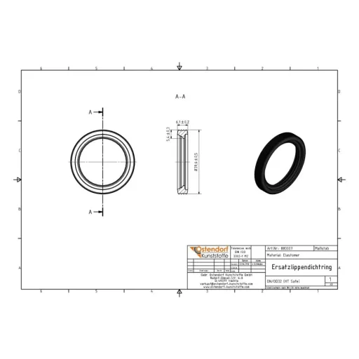 HT Rohr Dichtung DN32, Abwasserrohr, Ersatzdichtung