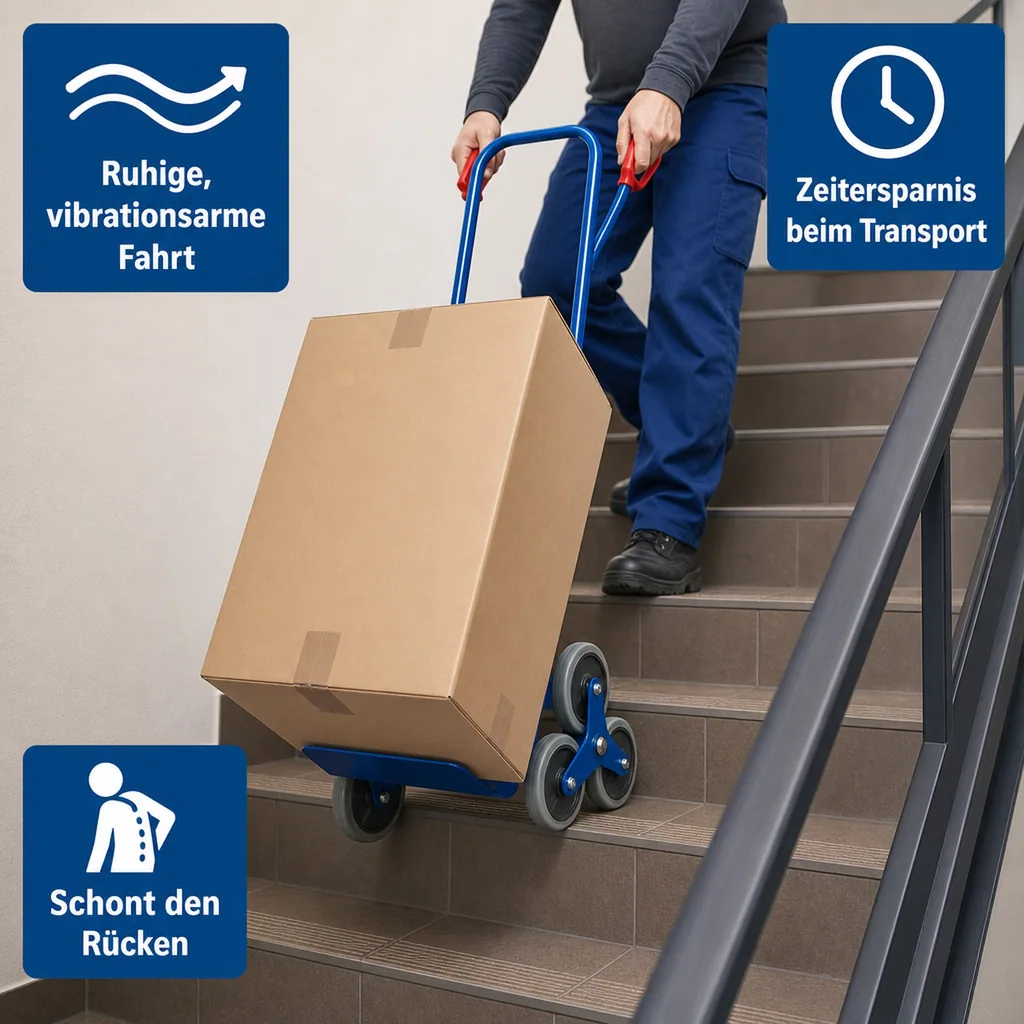 Treppenkarre, 200 kg, Treppensteiger Karre, Stahlrohrkarre