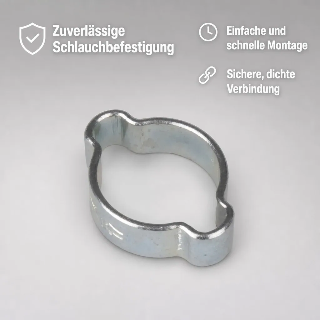 Ohr Schellen, 2 Ohr Schellen, Klemmschellen 13-15mm, Schlauchschellen