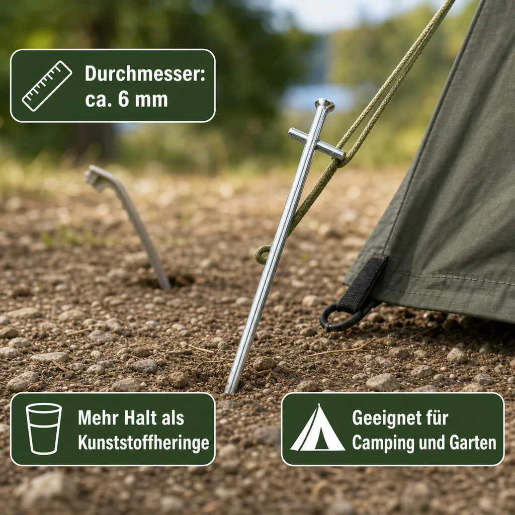 Felsbodenhering 5er Set, 23cm, Stahl verzinkt