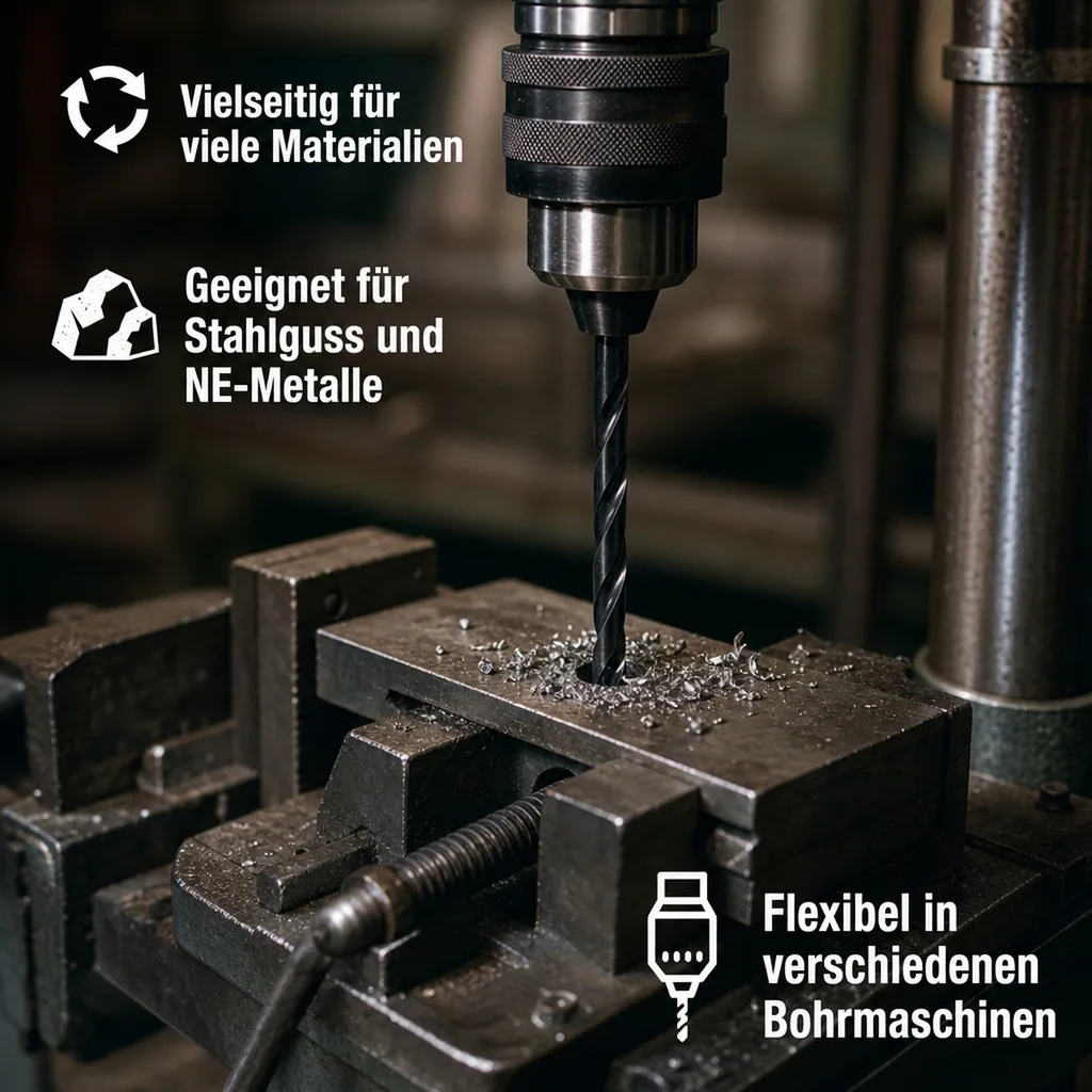 Spiralbohrer, HSS Bohrer DIN 338, 15,5mm, reduzierter Schaft