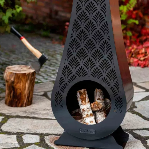 Gartenkamin, Terrassenofen, Feuerstelle Garten, Stahl, 20kg