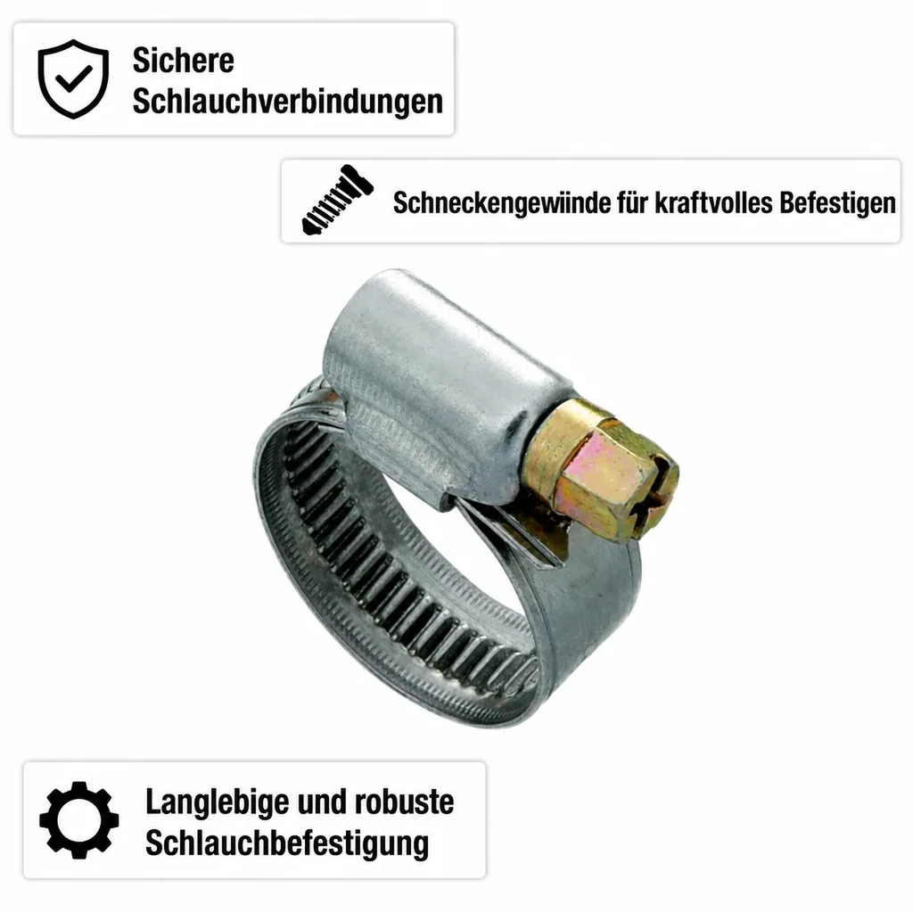 Schlauchschellen Edelstahl, DIN 3017, W4, 12mm, 100-120 mm