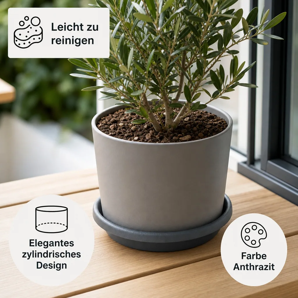 Blumentopfuntersetzer CYLINDRO Ø 13 cm anthrazit