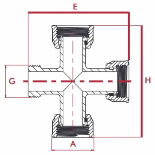 Kreuzverteiler 1 Zoll, PVC Verteiler, Rohrverbinder Kreuz