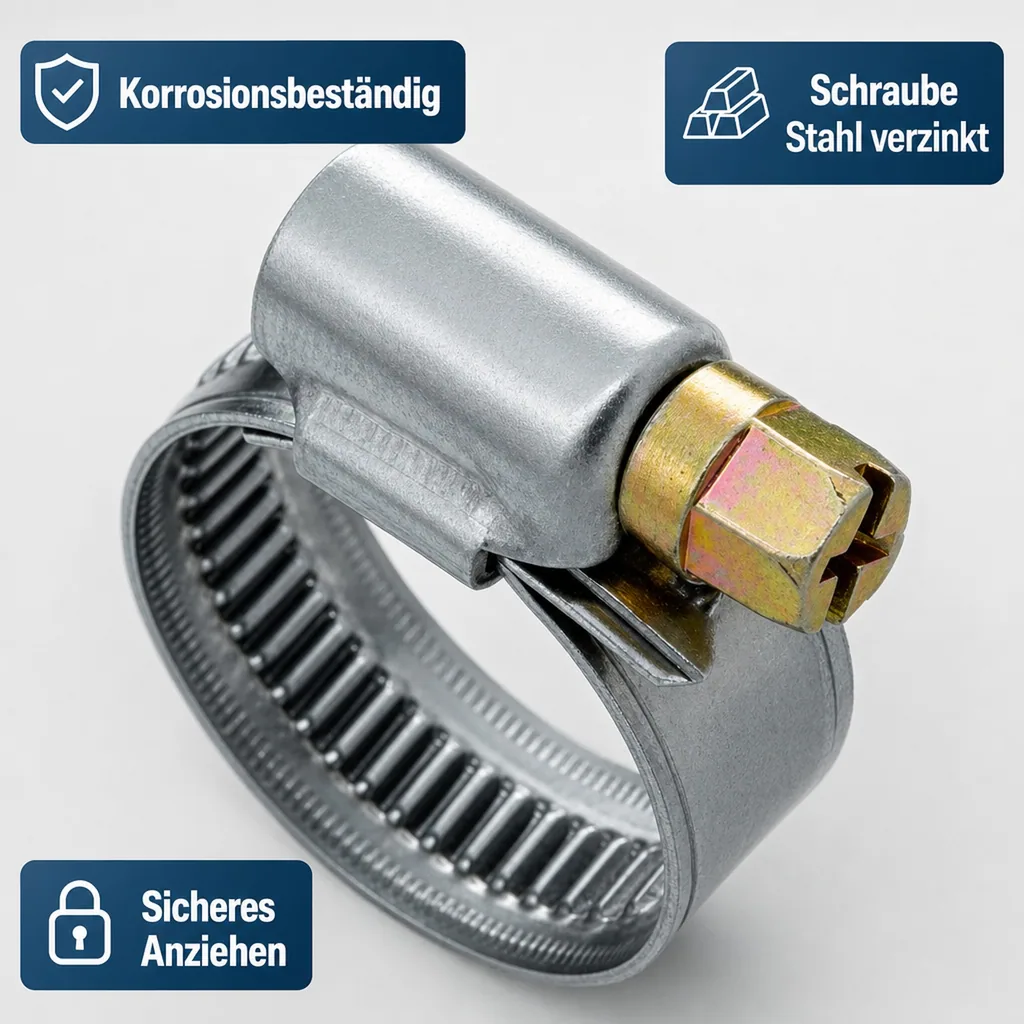 Edelstahl W2 Schlauchschellen 12 mm 80 - 100 mm