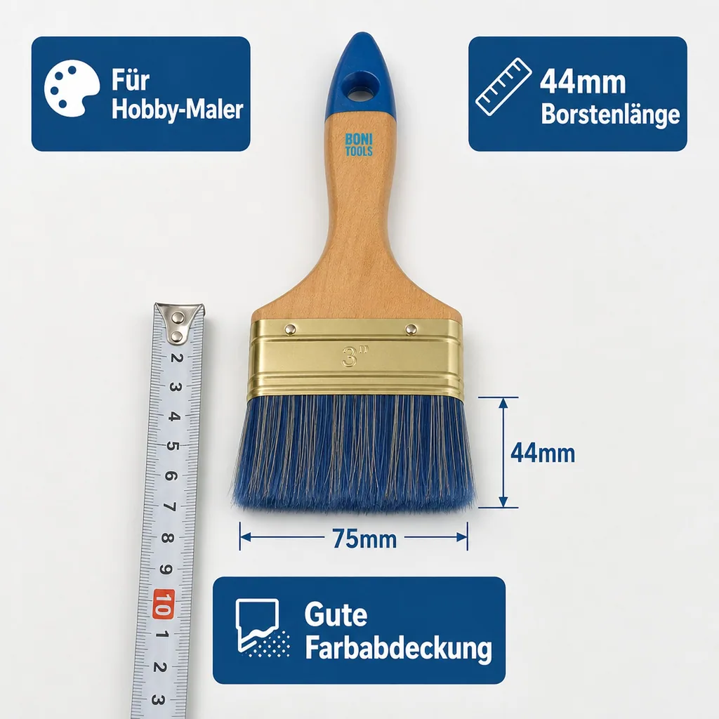 Ölfarben Pinsel, Flachpinsel, Lackierpinsel, 75mm