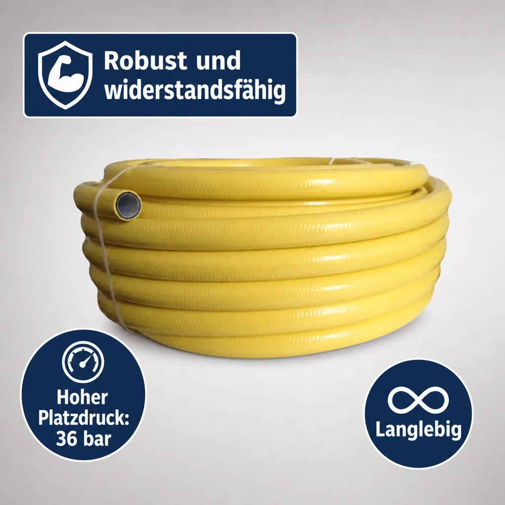Gartenschlauch 1/2 Zoll 20m, flexibler Wasserschlauch, Profischlauch