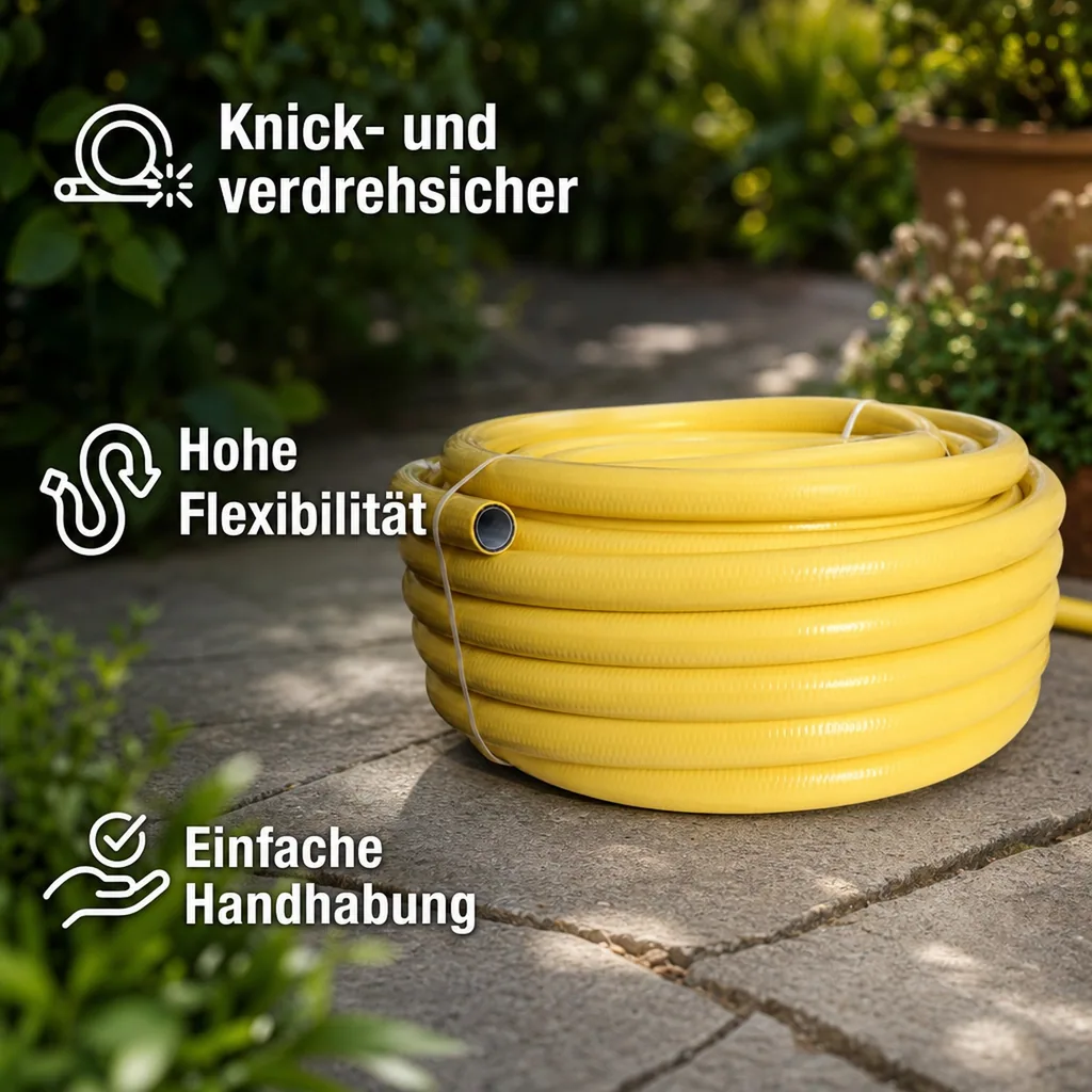 Gartenschlauch 1/2 Zoll 20m, flexibler Wasserschlauch, Profischlauch