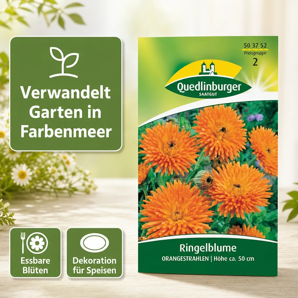 Ringelblume säen, Orangestrahlen, Sommerblume orange